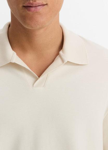 Milano Pima Cotton-Blend Johnny-Collar Shirt in Long Sleeve