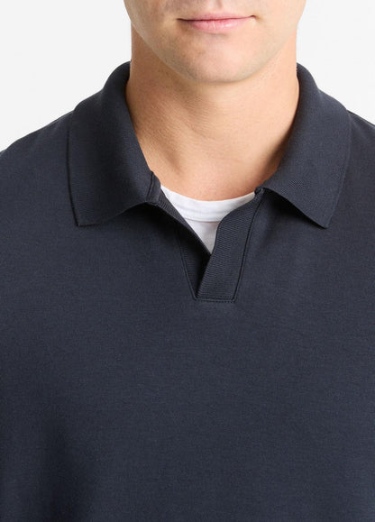 Milano Pima Cotton-Blend Johnny-Collar Shirt in Long Sleeve