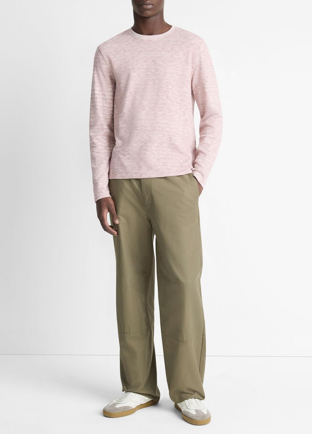 Space-Dye Cotton-Blend Long-Sleeve T-Shirt in Long Sleeve