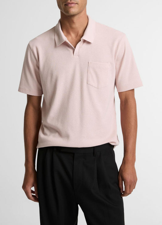 Cotton-Blend Johnny-Collar Polo Shirt in Henleys & Polos