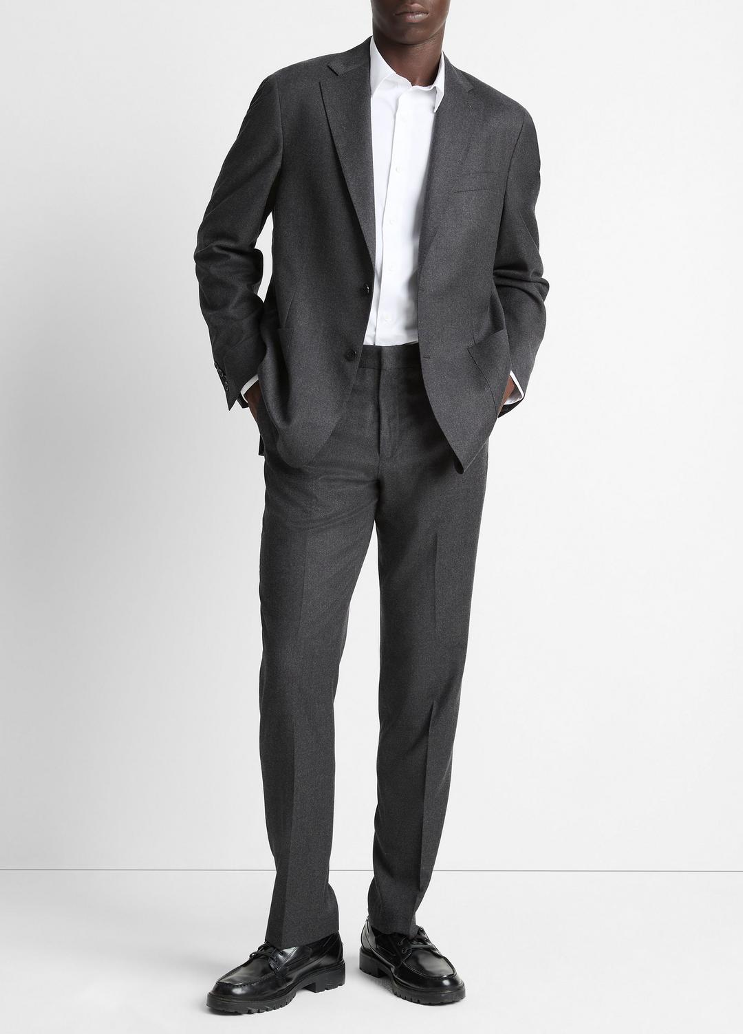 Wool-Silk Flannel Classic Pant in Trousers