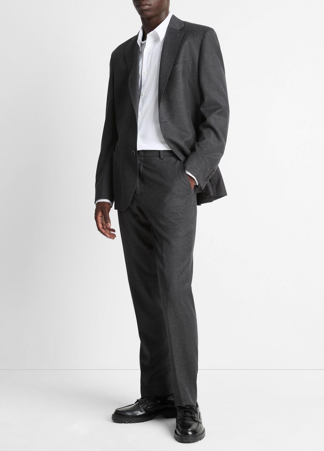 Wool-Silk Flannel Classic Pant in Trousers