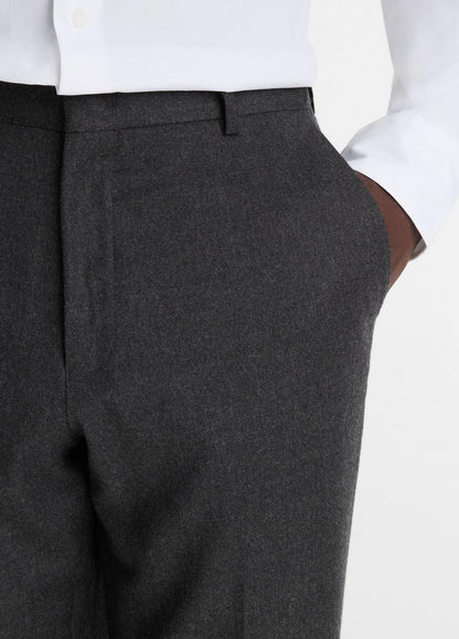 Wool-Silk Flannel Classic Pant in Trousers