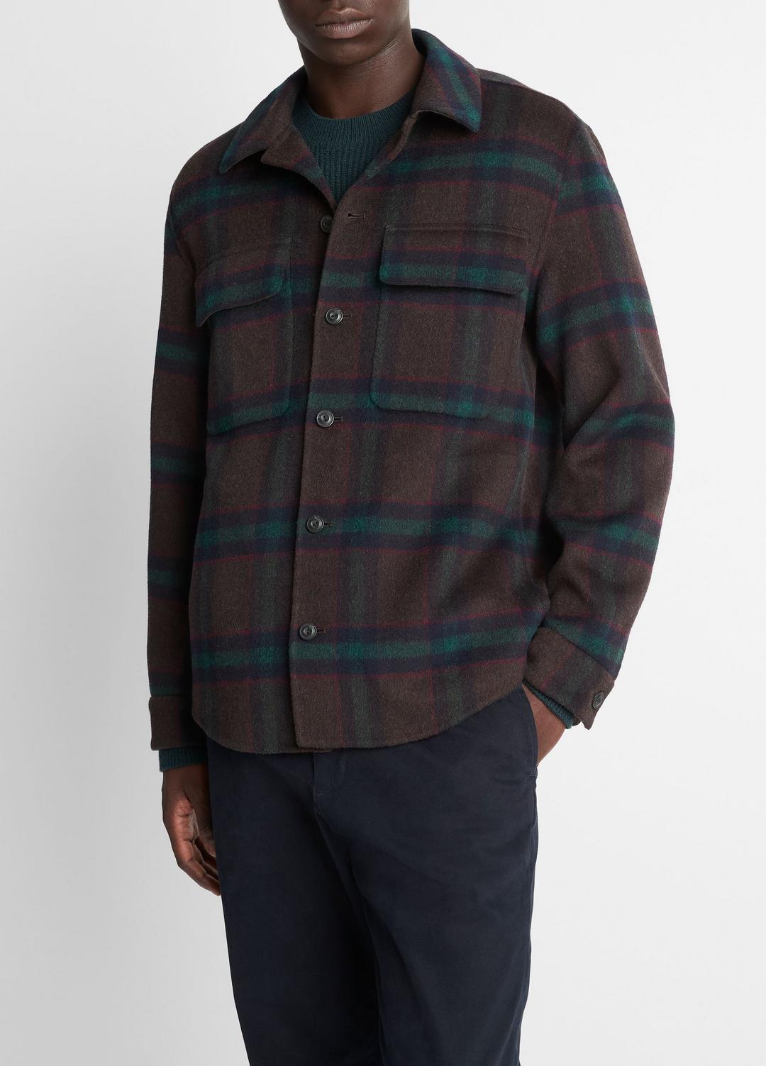 Plaid Splittable Wool-Blend Shirt Jacket in Shirt Jackets
