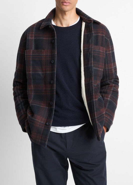 Sherpa-Lined Plaid Shirt Jacket in Shirt Jackets