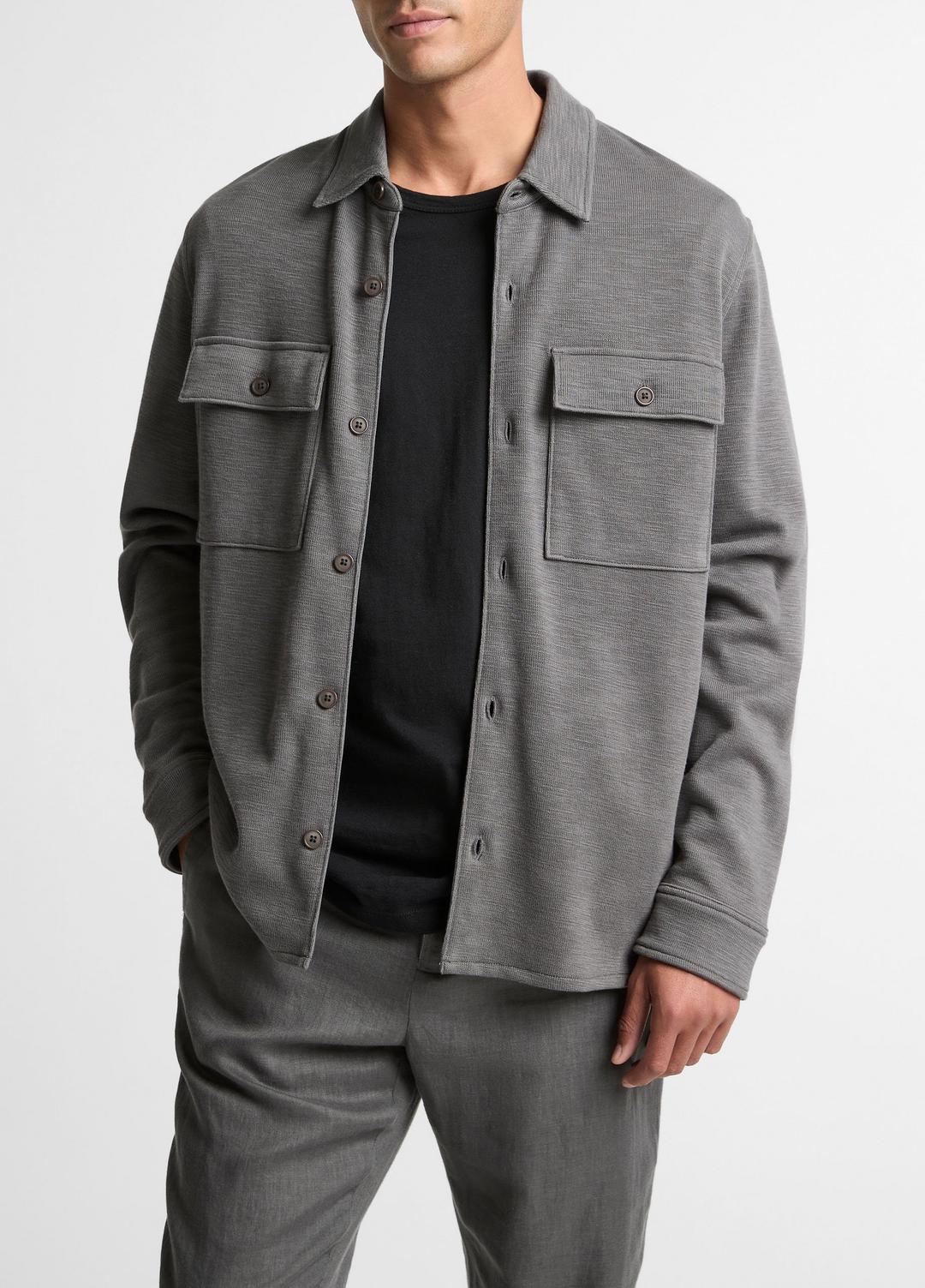 Double-Slub Cotton-Blend Shirt Jacket in Jackets