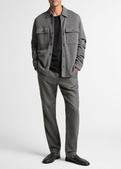 Double-Slub Cotton-Blend Shirt Jacket in Jackets