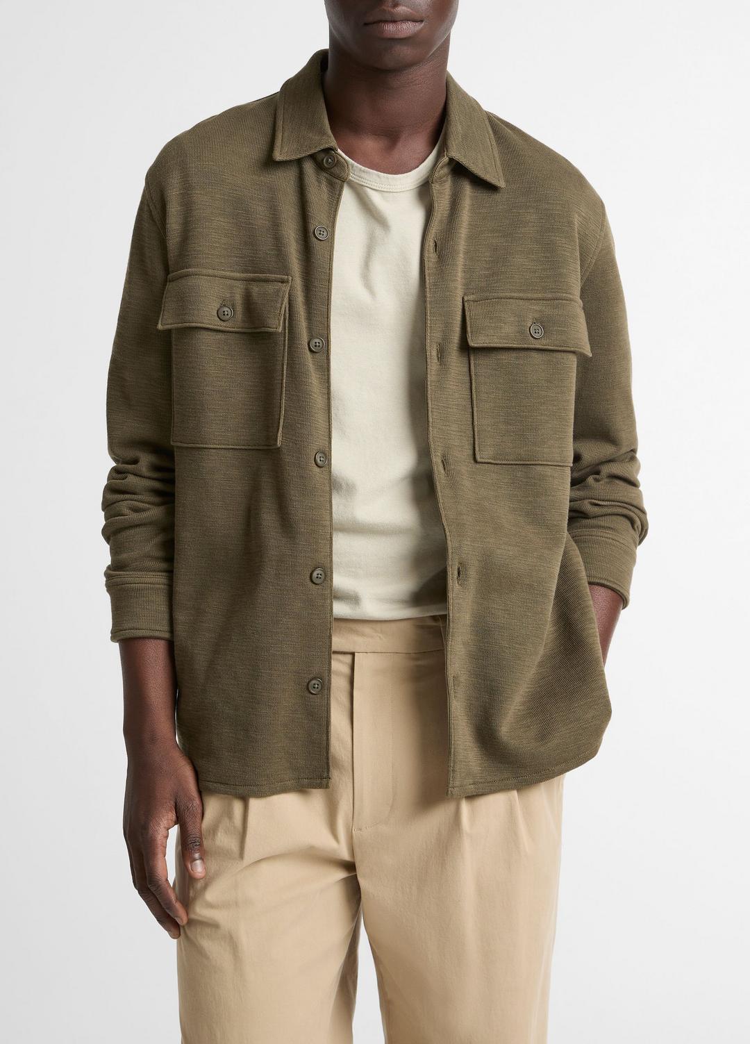 Double-Slub Cotton-Blend Shirt Jacket in Jackets