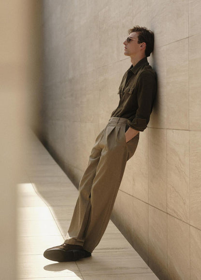 Double-Slub Cotton-Blend Shirt Jacket in Jackets