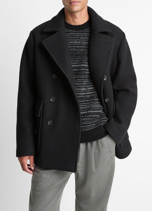 Italian Wool-Blend Peacoat in Coats