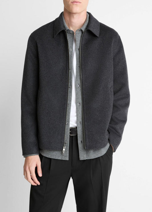 Splittable Wool-Blend Zip-Front Jacket in Jackets