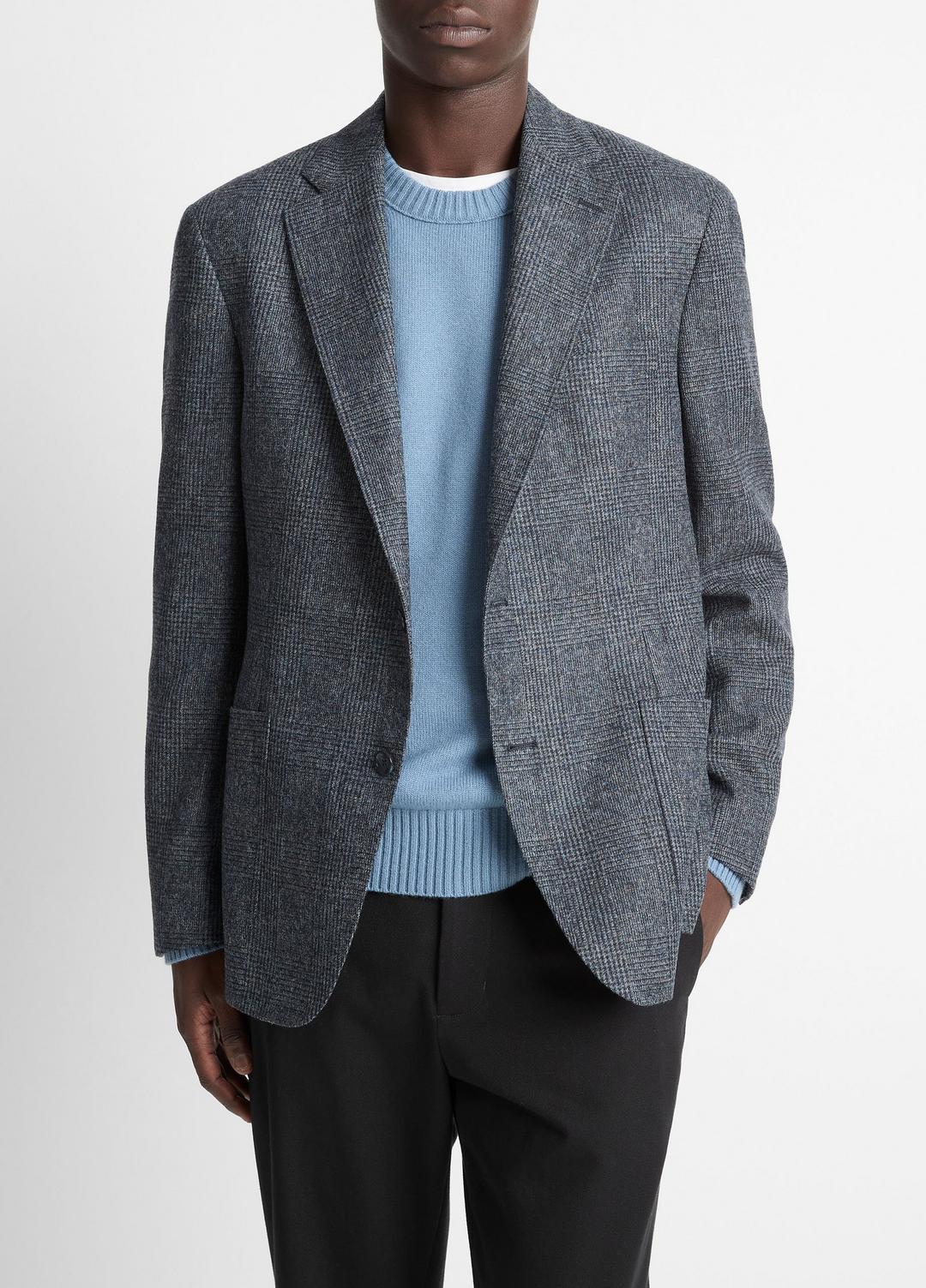 Plaid Alpaca-Blend Relaxed Sport Coat in Blazers