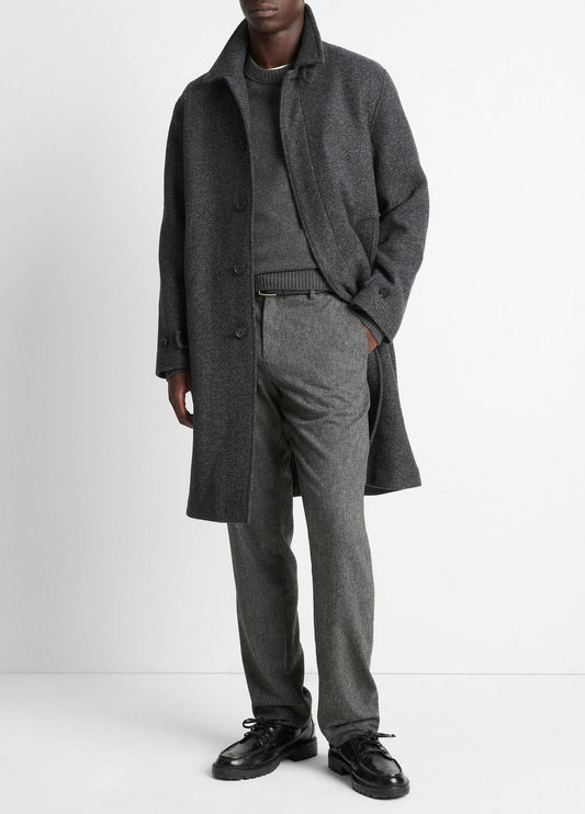 Italian Wool-Blend Balmacaan Coat in Coats