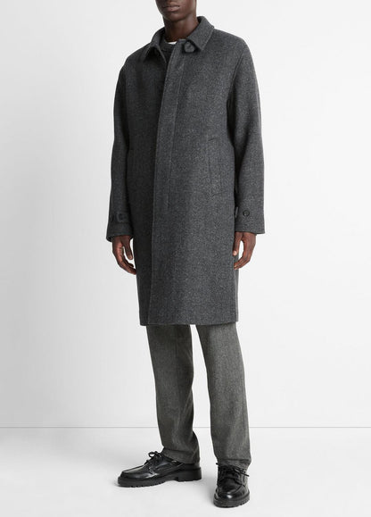 Italian Wool-Blend Balmacaan Coat in Coats