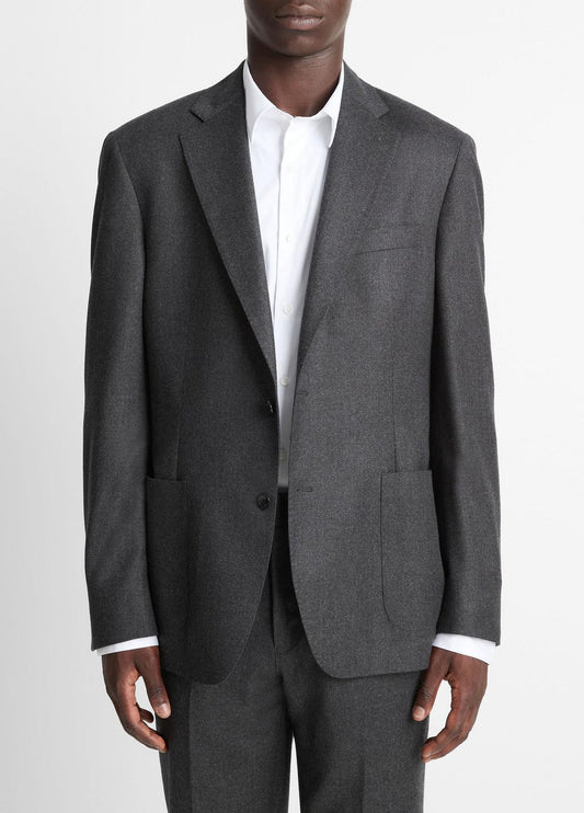 Wool-Silk Flannel Relaxed Sport Coat in Blazers