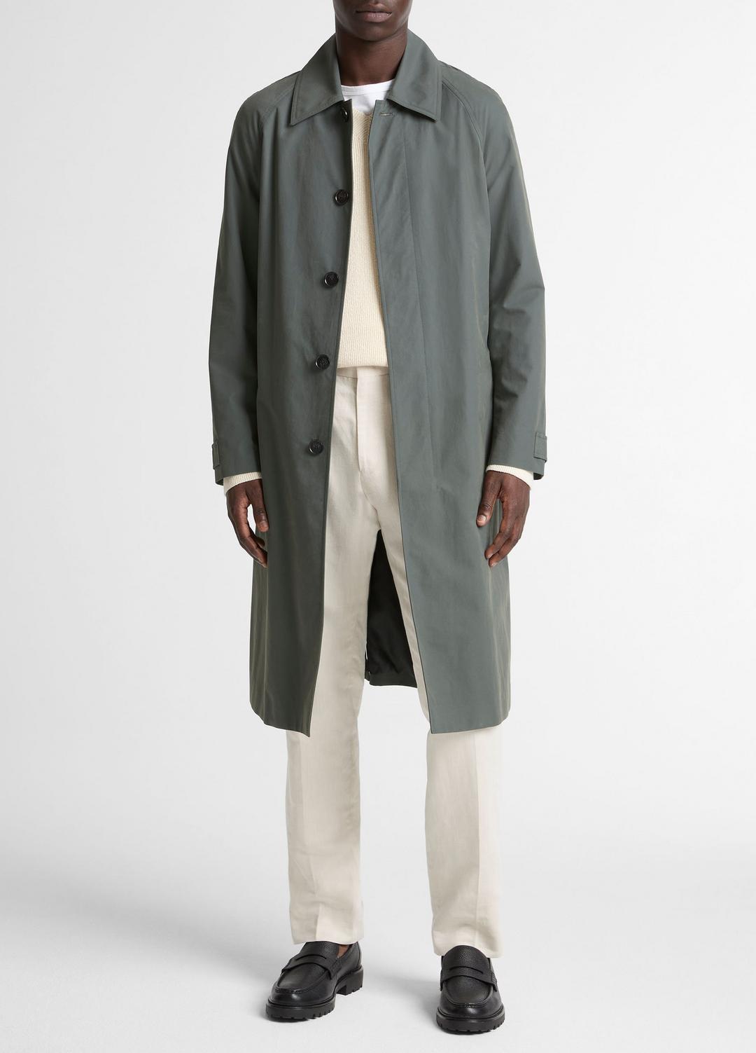 Cotton-Blend Single-Breasted Trench Coat in Coats