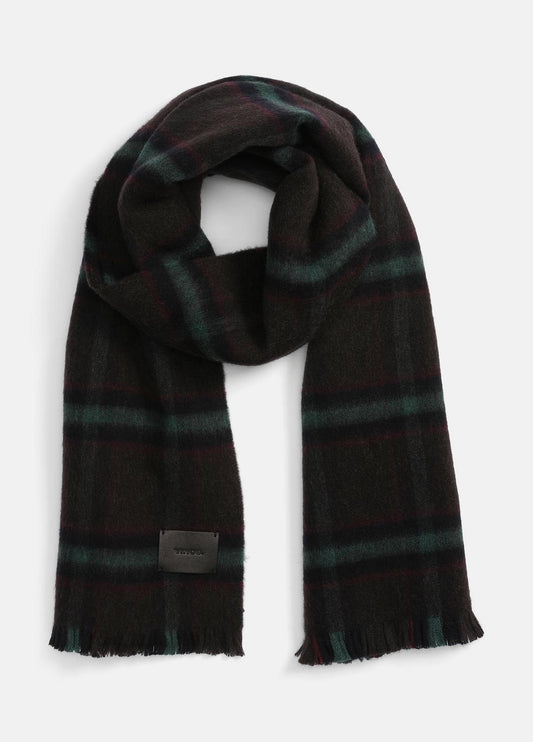 Brushed Holme Plaid Wool Scarf in Scarves & Hats