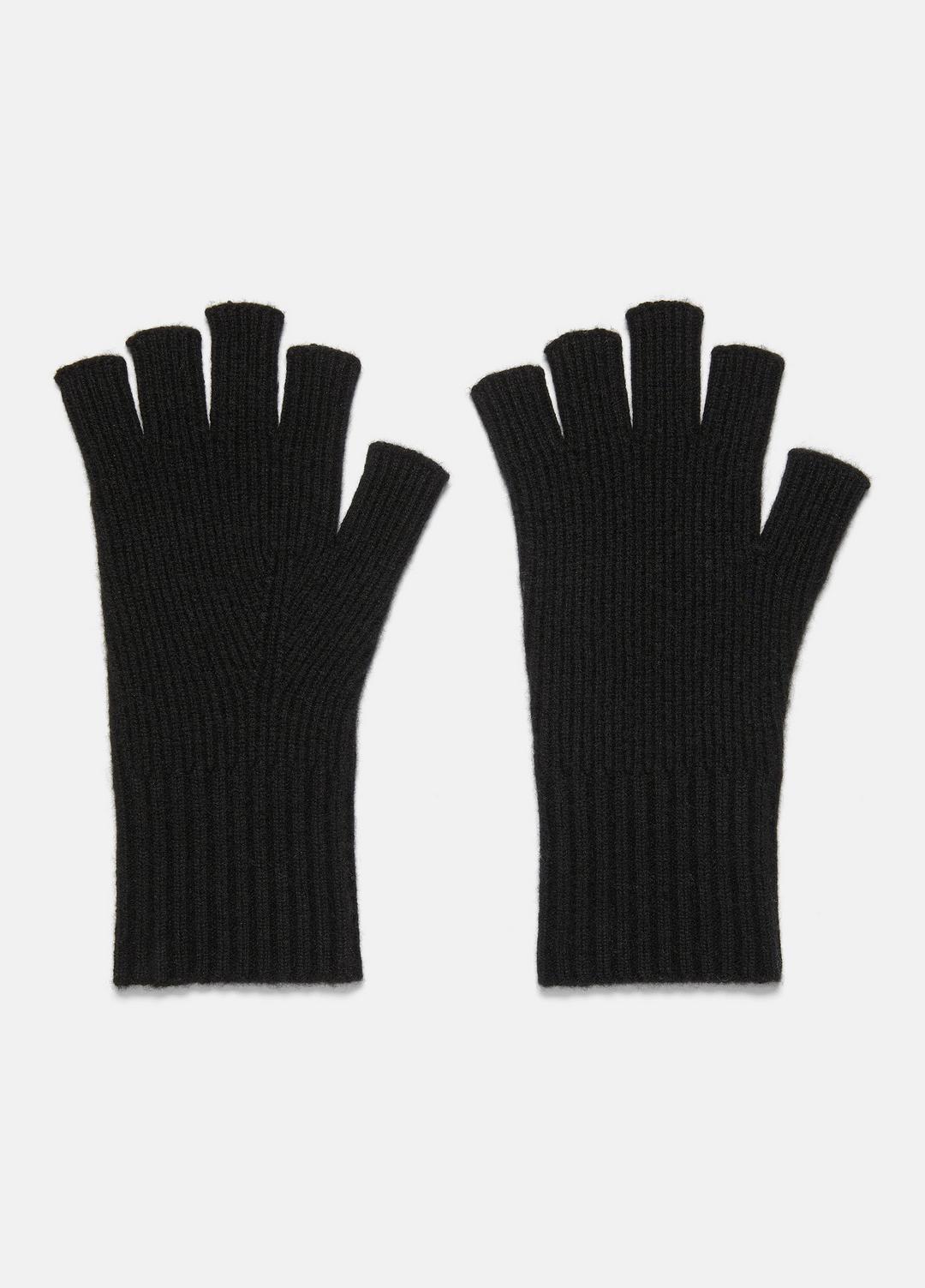 Wool-Cashmere Rib-Knit Fingerless Glove in Gloves