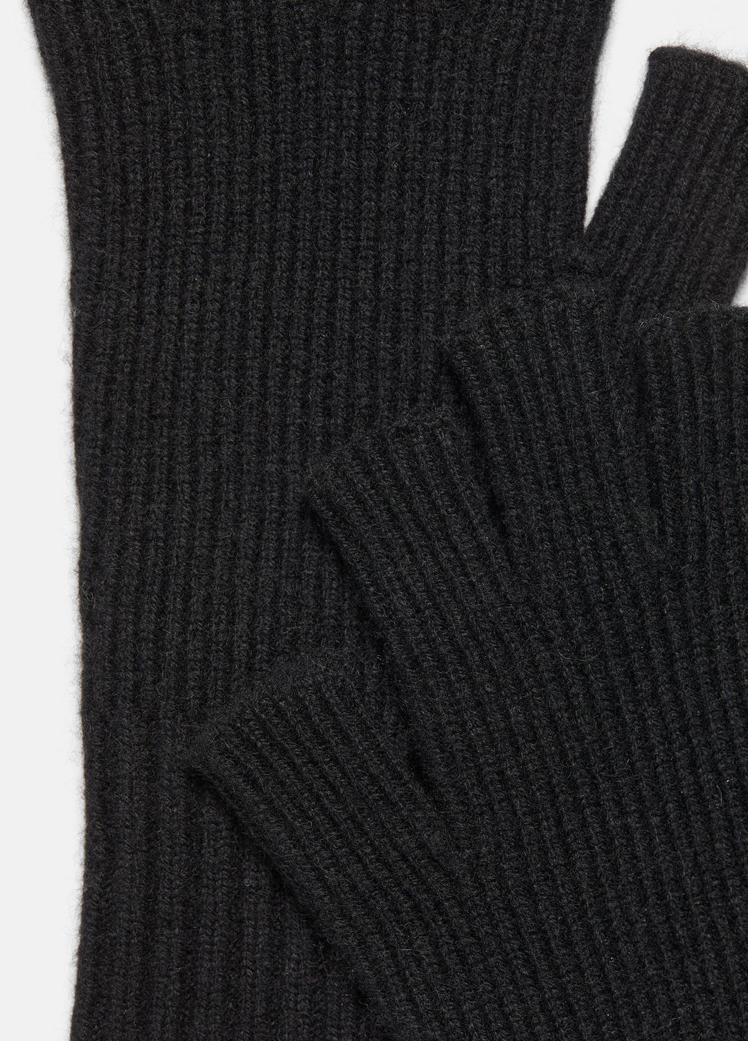 Wool-Cashmere Rib-Knit Fingerless Glove in Gloves