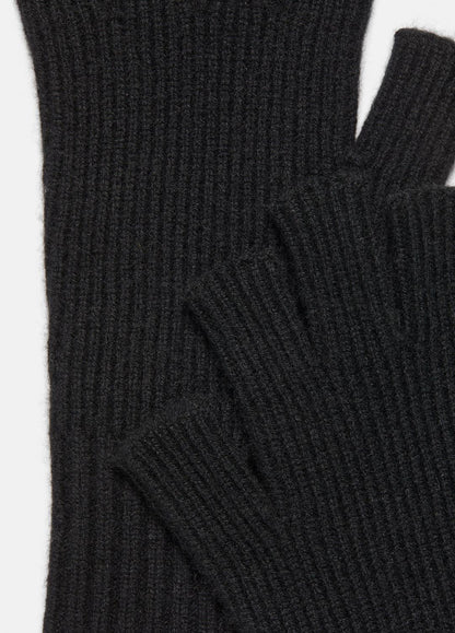 Wool-Cashmere Rib-Knit Fingerless Glove in Gloves