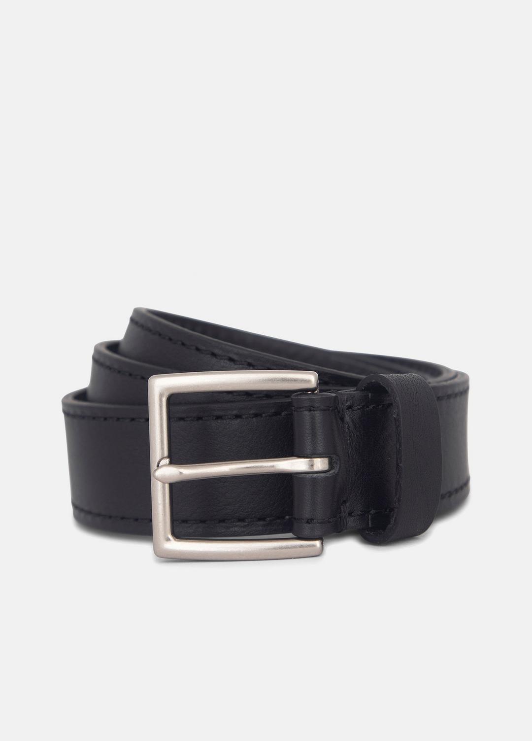 Men's 35mm Stitched Leather Belt in Belts