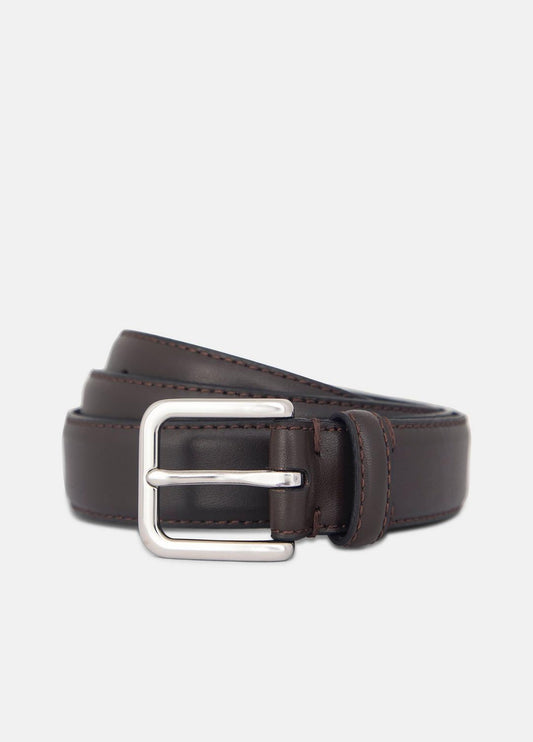Men’s 30mm Stitched Leather Belt in Belts
