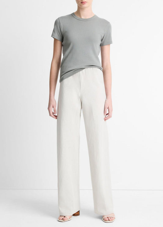 Cotton-Blend High-Waist Bias Pant in Pants & Shorts