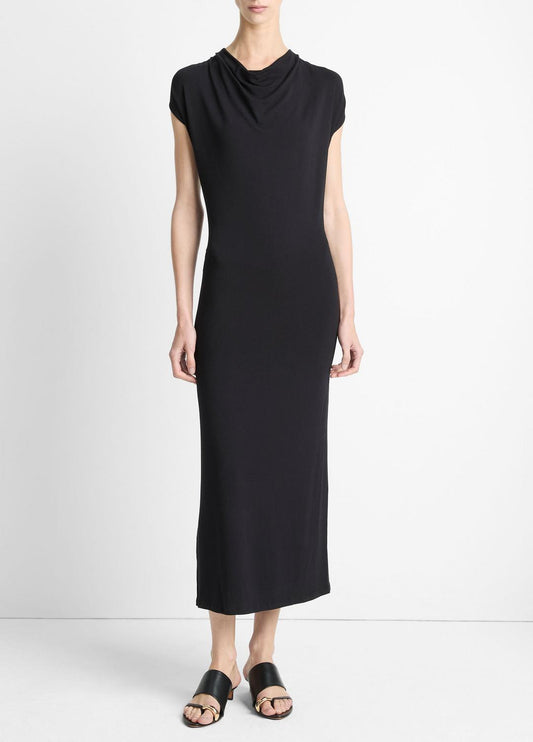 Jersey Draped Cowl-Neck Dress in Dresses & Skirts
