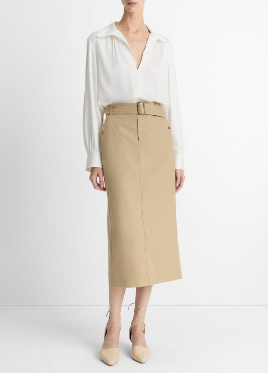 Cotton Trench Pencil Skirt in Dresses & Skirts