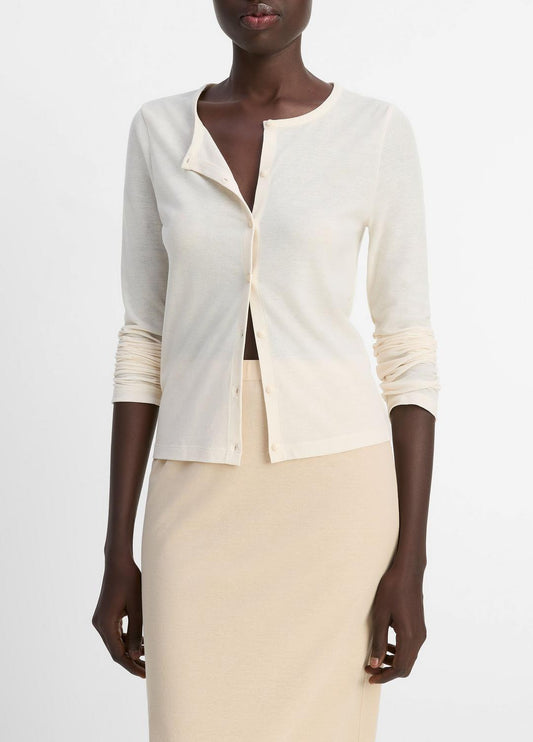 Cotton Crepe Jersey Cardigan in Shirts & Tees