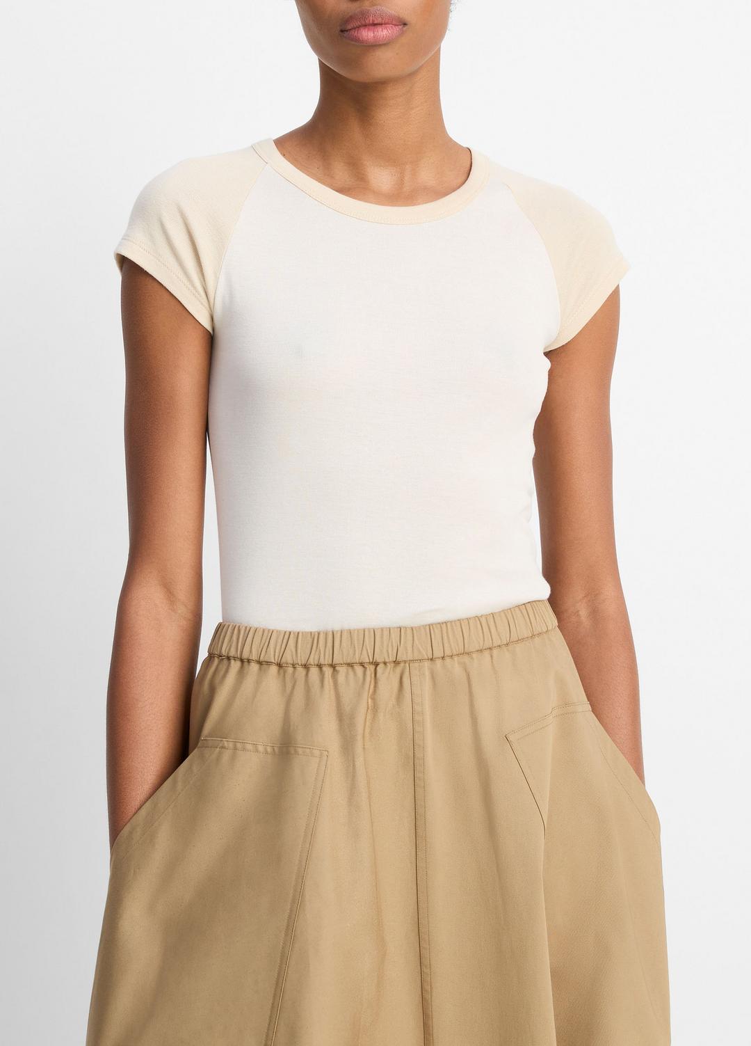 Colorblock Pima Cotton Raglan T-Shirt in Shirts & Tees