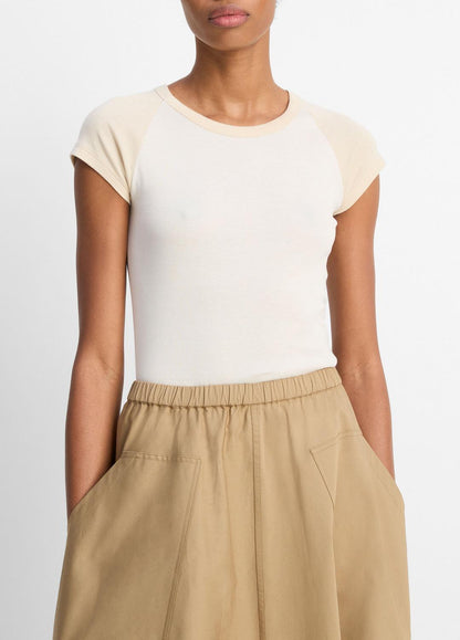 Colorblock Pima Cotton Raglan T-Shirt in Shirts & Tees