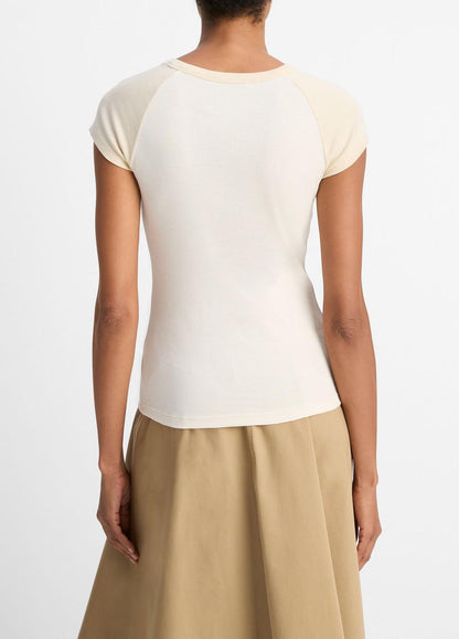 Colorblock Pima Cotton Raglan T-Shirt in Shirts & Tees