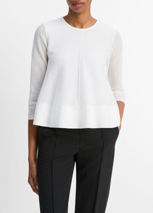 Italian Cotton-Blend A-Line Sweater in Sweaters
