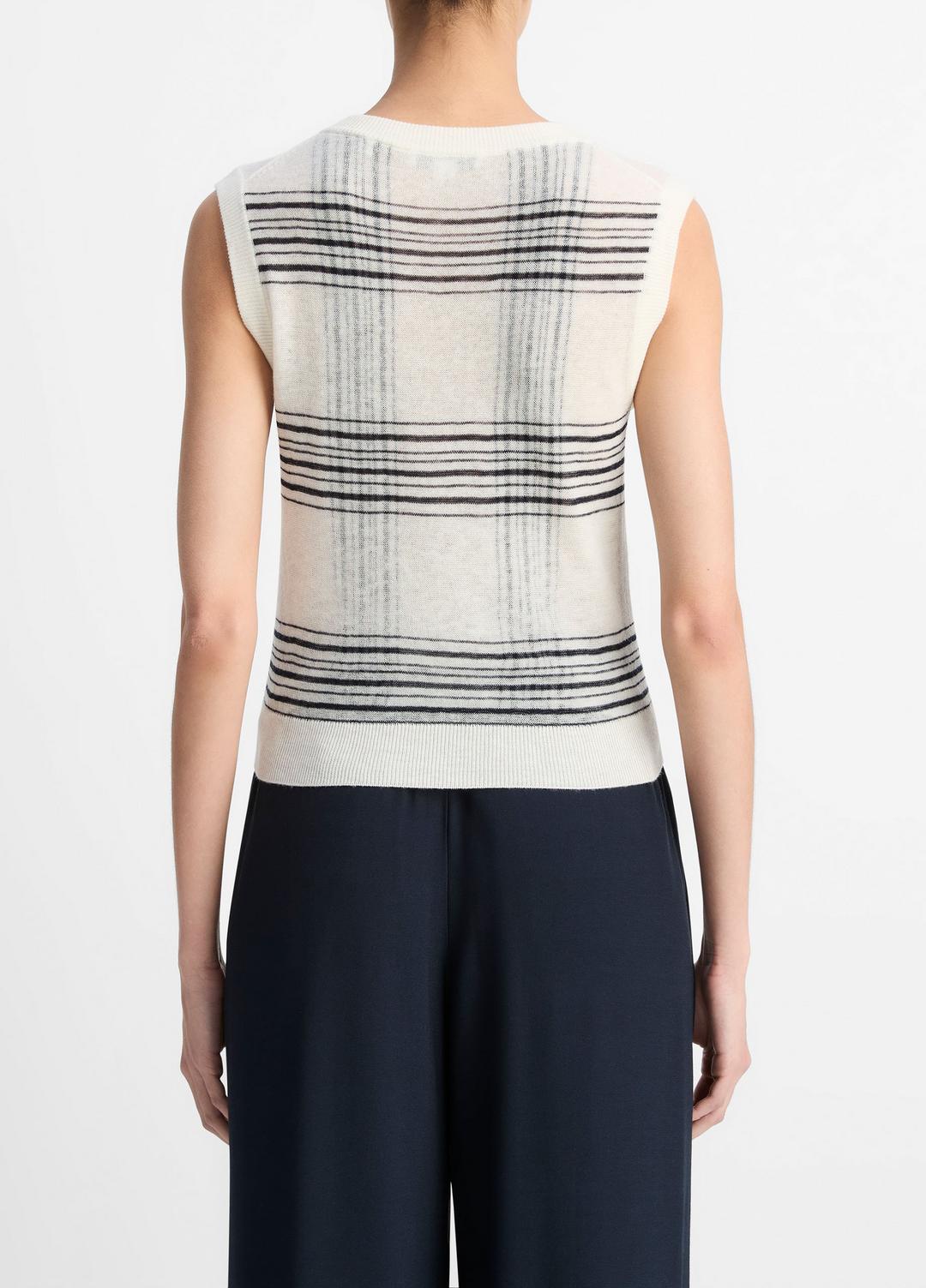 Featherweight Plaid Wool Sweater Vest in Sweaters