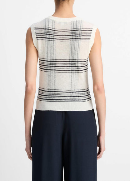 Featherweight Plaid Wool Sweater Vest in Sweaters