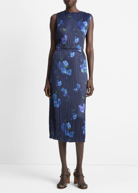 Poppy Blur Crushed Satin Column Skirt in Dresses & Skirts