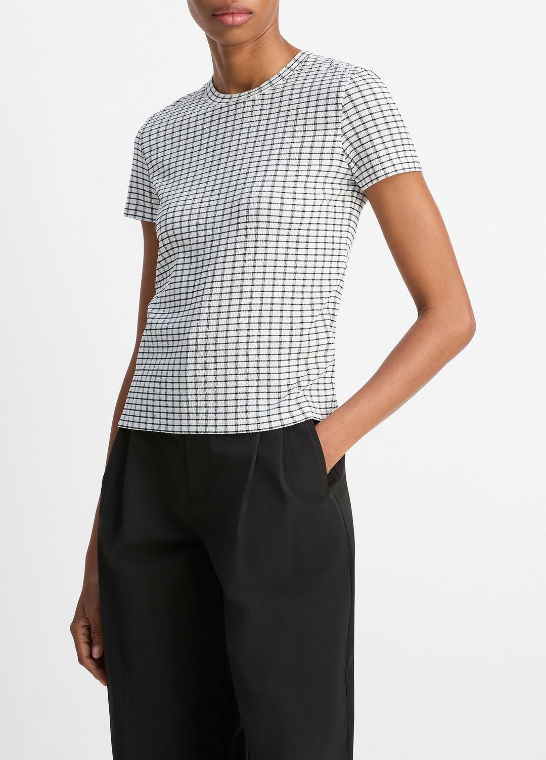 Checked Smocked T-Shirt in Shirts & Tees