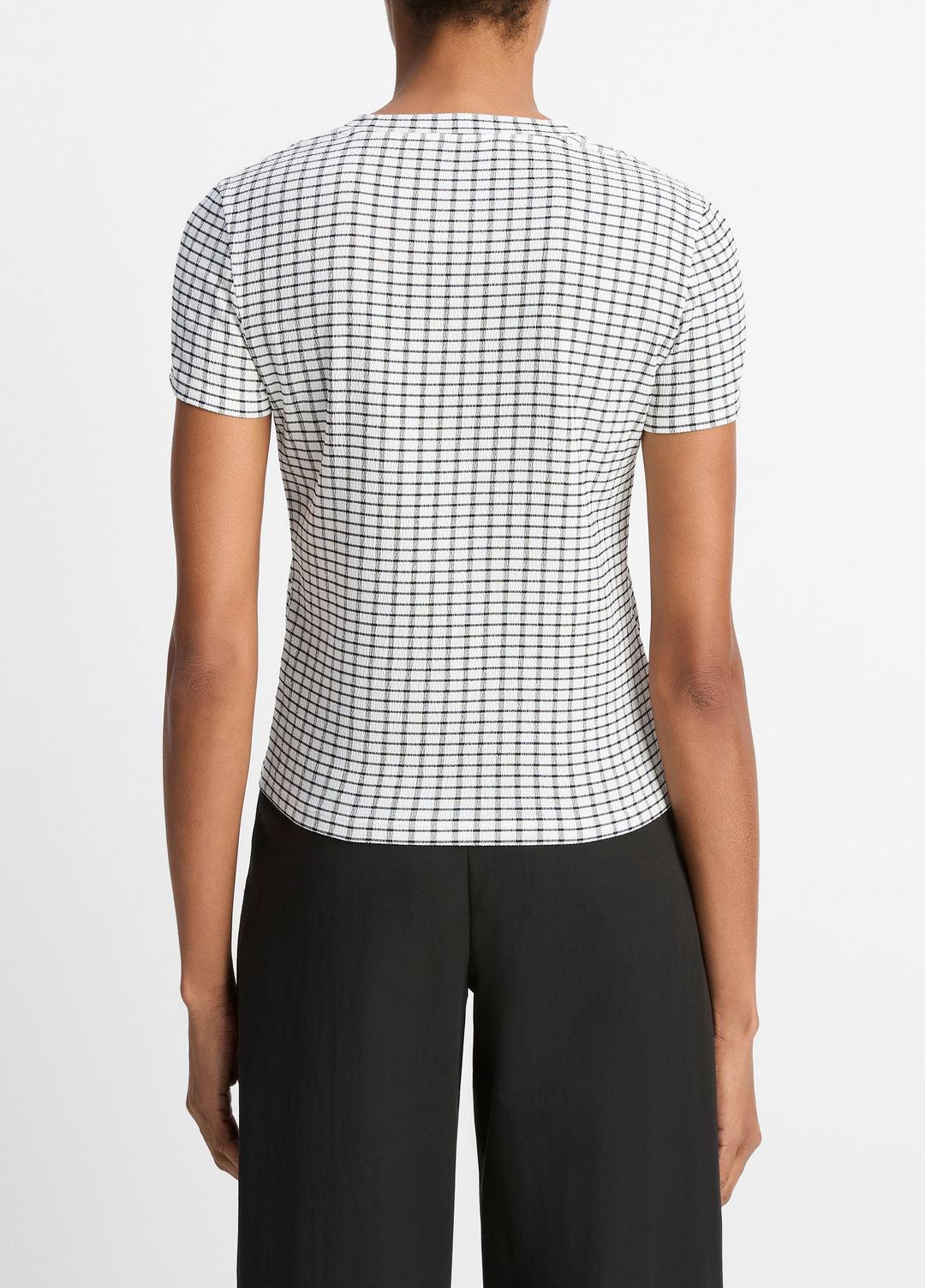 Checked Smocked T-Shirt in Shirts & Tees