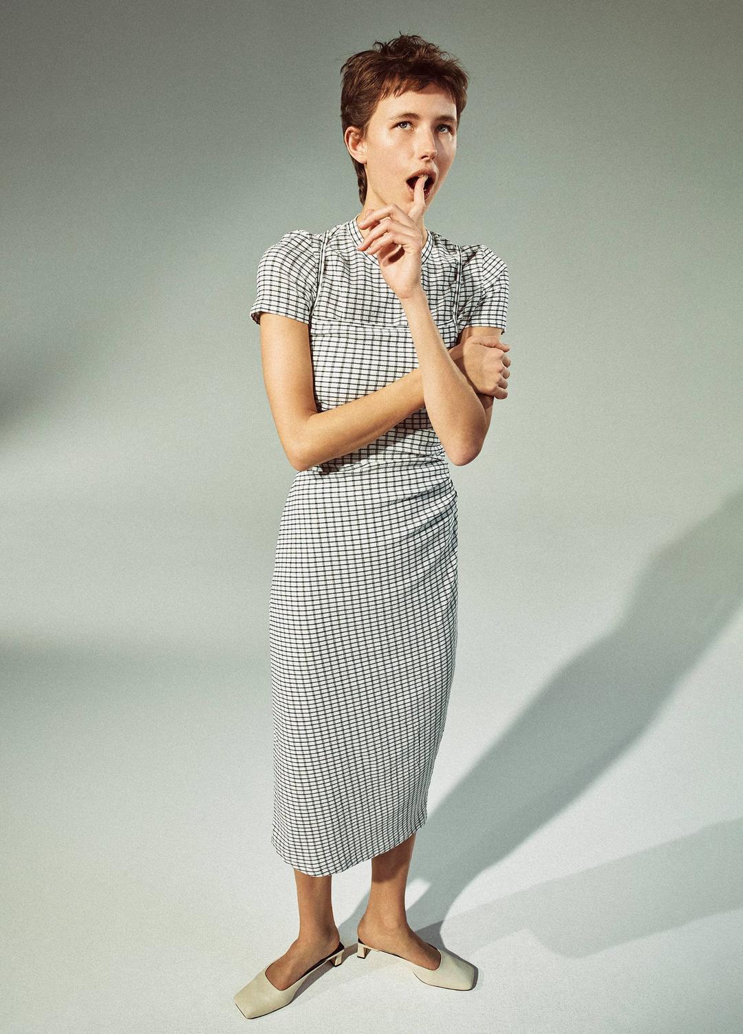 Checked Smocked T-Shirt in Shirts & Tees