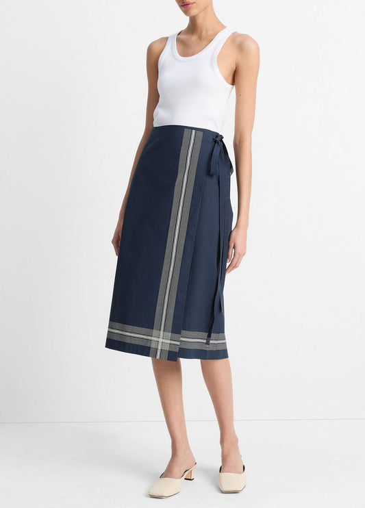 Handkerchief-Stripe Straight Wrap Skirt in Dresses & Skirts