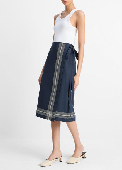 Handkerchief-Stripe Straight Wrap Skirt in Dresses & Skirts