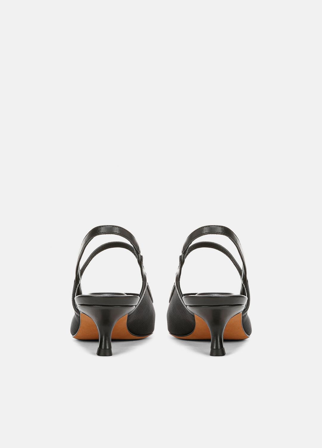 Venice Leather and Mesh Slingback Kitten Heel in Shoes