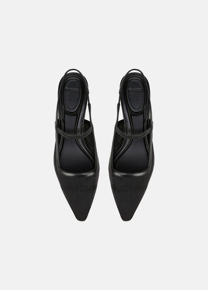 Venice Leather and Mesh Slingback Kitten Heel in Shoes