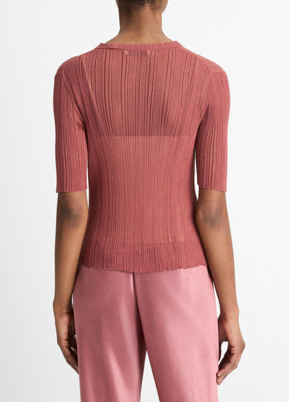 Italian Cotton-Blend Double-Layer Top in Sweaters