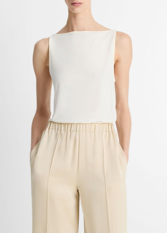 Matte Jersey Boat-Neck Tank in Shirts & Tees