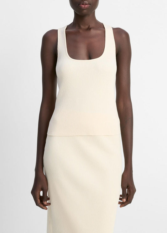 Ribbed Cotton-Blend Racerback Tank in Shirts & Tees