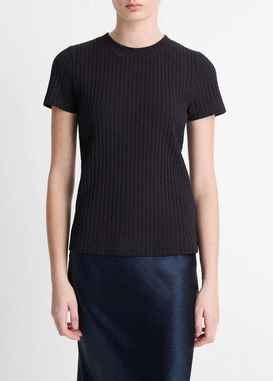 Ribbed Cotton-Blend Top in Shirts & Tees