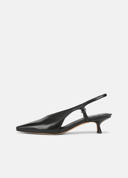 Sabrina Leather Slingback Kitten Heel in Shoes