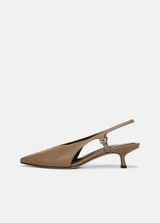 Sabrina Leather Slingback Kitten Heel in Shoes